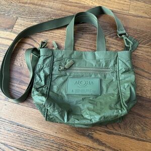 ALOHA Collection Monochrome Olive Green Crossbody Bag with Adjustable Strap EUC